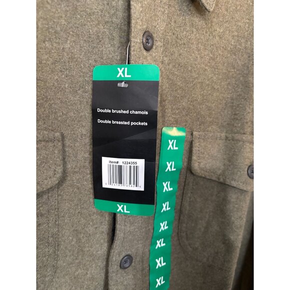 Grizzly Mountain Shirt Double Brushed Chamois Flannel Shirt Olive Green Mens XL - Picture 7 of 12